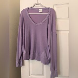Aerie Lavender Waffle Knit Top